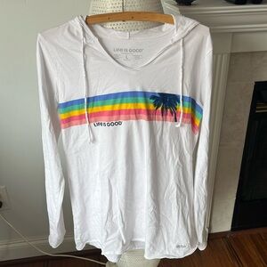 Life is Good hooded long sleeve Tee